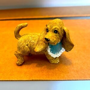 Vintage Cocker Spaniel 3 Inch Figurine w/ blue laced bib